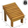 JONATHAN Y STL1004T Saru 11.8″ Traditional Classic Solid Acacia Wood Shower Shaving Foot Stool, Light Teak(Natural)