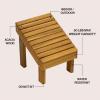 JONATHAN Y STL1004T Saru 11.8″ Traditional Classic Solid Acacia Wood Shower Shaving Foot Stool, Light Teak(Natural)