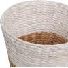 happimess HPM1403C-SET2 Toby Contemporary Bohemian Two-Tone Handwoven Water Hyacinth 3.1-Gallon Tapered Round Wicker Watebasket, Black/Natural (Set of 2)(White/Natural)