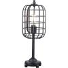 JONATHAN Y 20″ Black/Silver Industrial Metal Table Lamp, Wire Cage Drum Shade for Bedroom Living Room Nightstand, Rustic Farmhouse Style, UL Listed, LED Bulb Included JYL4029A