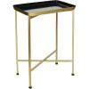 JONATHAN Y END4006C Sterling 26.25″ Industrial Classic Metal Foldable Rectangular End Table and Side Table with Removable Tray Top for Living Room, Bedroom, Office, Bathroom, Gold/Black
