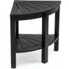 JONATHAN Y END6002B Maris 18″ Classic Coastal Solid Acacia Wood Indoor/Outdoor Corner Shower Bench with Shelf, Black(Black)