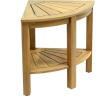 JONATHAN Y END6002B Maris 18″ Classic Coastal Solid Acacia Wood Indoor/Outdoor Corner Shower Bench with Shelf, Black(Light Teak)