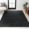 JONATHAN Y Haze Solid Low-Pile Black Indoor Area Rug 4×6, Coastal,Bohemian,Minimalist,Classic, Easy-Cleaning for Living Room,Bedroom,Kitchen,Pet Friendly,Non-Shedding (SEU100I-4)