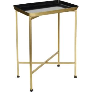 JONATHAN Y END4006C Sterling 26.25″ Industrial Classic Metal Foldable Rectangular End Table and Side Table with Removable Tray Top for Living Room, Bedroom, Office, Bathroom, Gold/Black