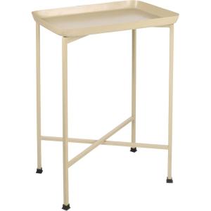 JONATHAN Y END4006D Sterling 26.25″ Industrial Classic Metal Foldable Rectangular End Table and Side Table with Removable Tray Top for Living Room, Bedroom, Office, Bathroom, Almond
