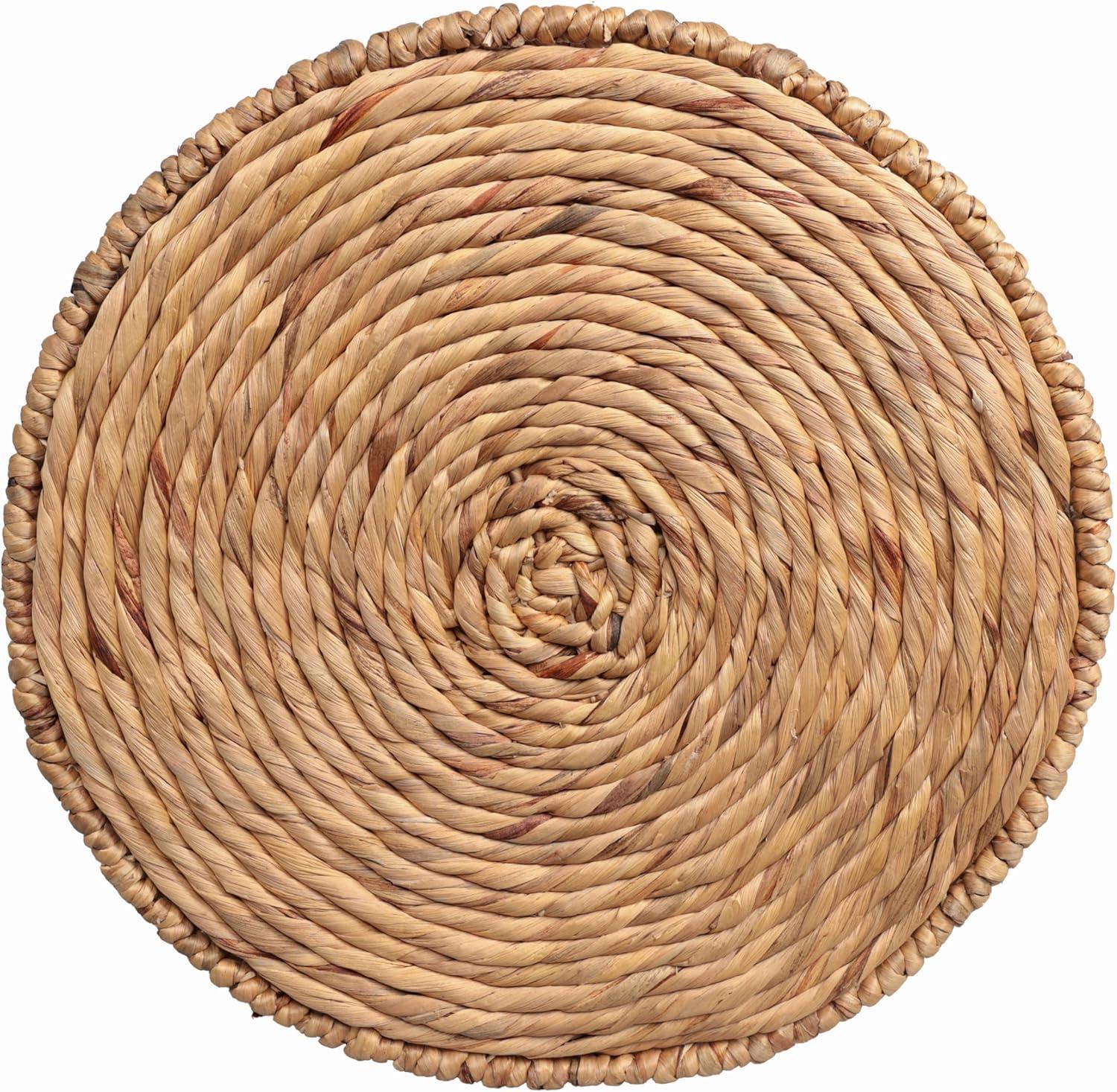 image:imageJONATHAN Y Marisol 1965 Coastal Bohemian Handwoven Water Hyacinth Round Accent Side Table Brown TBL2504BNatural
