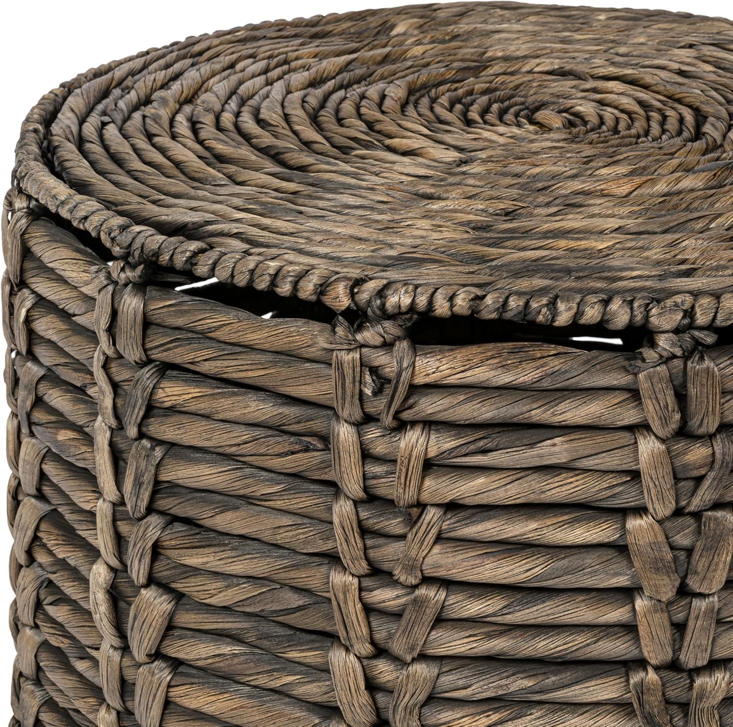image:imageJONATHAN Y Zaria 18 Coastal Bohemian Handwoven Water Hyacinth Nesting Round Accent Table Brown Set of 3 TBL2503B3SETBrown