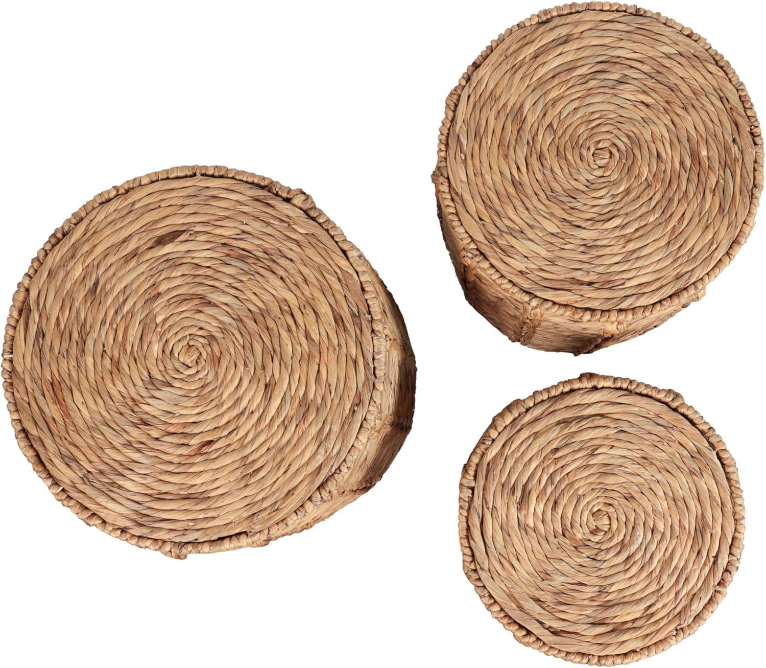 image:imageJONATHAN Y Zaria 18 Coastal Bohemian Handwoven Water Hyacinth Nesting Round Accent Table Brown Set of 3 TBL2503B3SETNatural