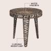 JONATHAN Y Amara 17″ Coastal Bohemian Handwoven Water Hyacinth Round Tripod End Table, Natural (TBL2507A)(Brown)