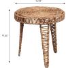 JONATHAN Y Amara 17″ Coastal Bohemian Handwoven Water Hyacinth Round Tripod End Table, Natural (TBL2507A)(Natural)