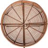 JONATHAN Y Malia 20″ Coastal Bohemian Faux Rattan Round Tray End Table with Metal Base, Brown (TBL2509B)(Brown)