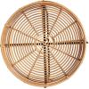 JONATHAN Y Malia 20″ Coastal Bohemian Faux Rattan Round Tray End Table with Metal Base, Brown (TBL2509B)(Natural)