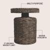 JONATHAN Y Marisol 19.65″ Coastal Bohemian Handwoven Water Hyacinth Round Accent Side Table, Brown (TBL2504B)(Brown)