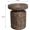 JONATHAN Y Marisol 19.65″ Coastal Bohemian Handwoven Water Hyacinth Round Accent Side Table, Brown (TBL2504B)(Brown)