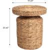 JONATHAN Y Marisol 19.65″ Coastal Bohemian Handwoven Water Hyacinth Round Accent Side Table, Brown (TBL2504B)(Natural)