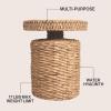 JONATHAN Y Marisol 19.65″ Coastal Bohemian Handwoven Water Hyacinth Round Accent Side Table, Brown (TBL2504B)(Natural)