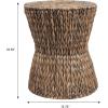 JONATHAN Y Natura 15.75″ Coastal Bohemian Handwoven Water Hyacinth Round Hourglass End Table, Natural (TBL2505A)(Brown)