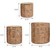 JONATHAN Y Zaria 18″ Coastal Bohemian Handwoven Water Hyacinth Nesting Round Accent Table, Brown (Set of 3) (TBL2503B-3SET)(Natural)