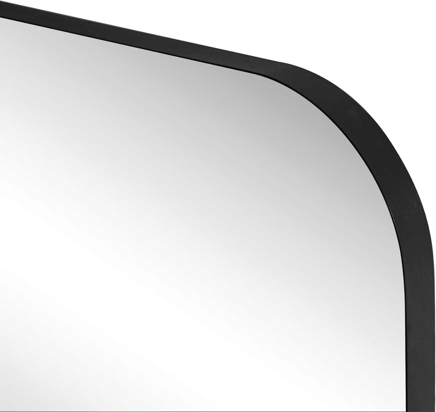 image:imageJONATHAN Y Aleria 24 in W x 36 in H Medium Rounded Rectangular Metal Framed Wall Mounted Mirror Nickel MIR217CBlack