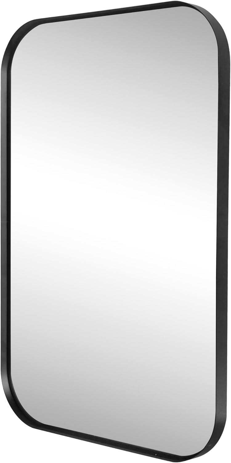 image:imageJONATHAN Y Aleria 24 in W x 36 in H Medium Rounded Rectangular Metal Framed Wall Mounted Mirror Nickel MIR217CBlack