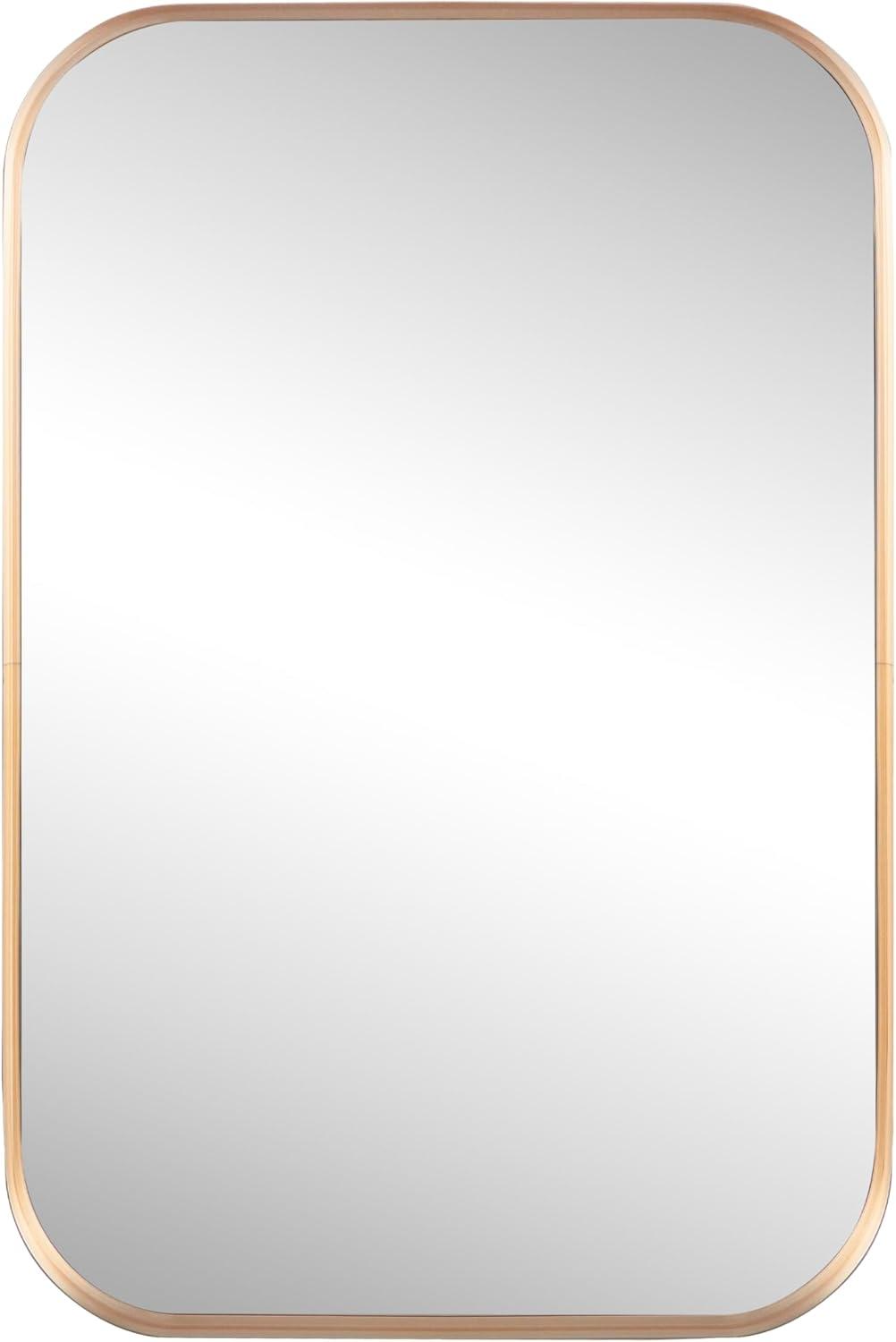 image:imageJONATHAN Y Aleria 24 in W x 36 in H Medium Rounded Rectangular Metal Framed Wall Mounted Mirror Nickel MIR217CGold