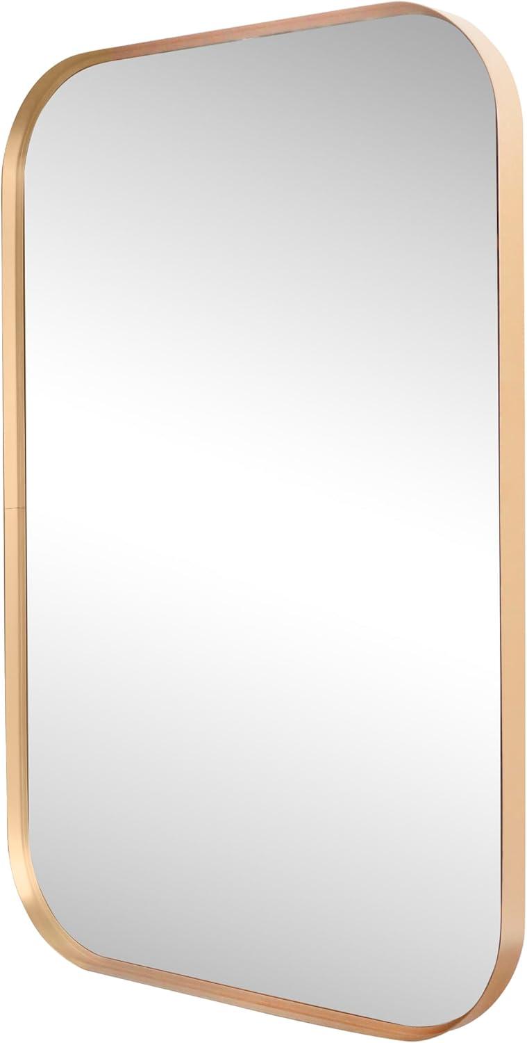 image:imageJONATHAN Y Aleria 24 in W x 36 in H Medium Rounded Rectangular Metal Framed Wall Mounted Mirror Nickel MIR217CGold