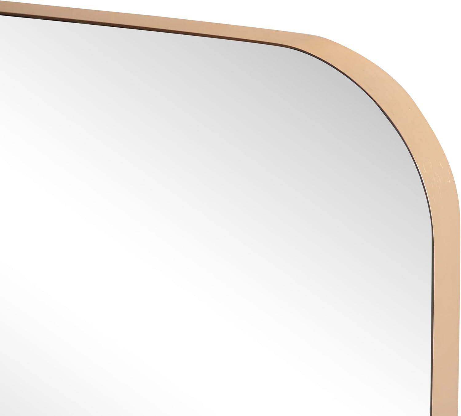 image:imageJONATHAN Y Aleria 24 in W x 36 in H Medium Rounded Rectangular Metal Framed Wall Mounted Mirror Nickel MIR217CGold
