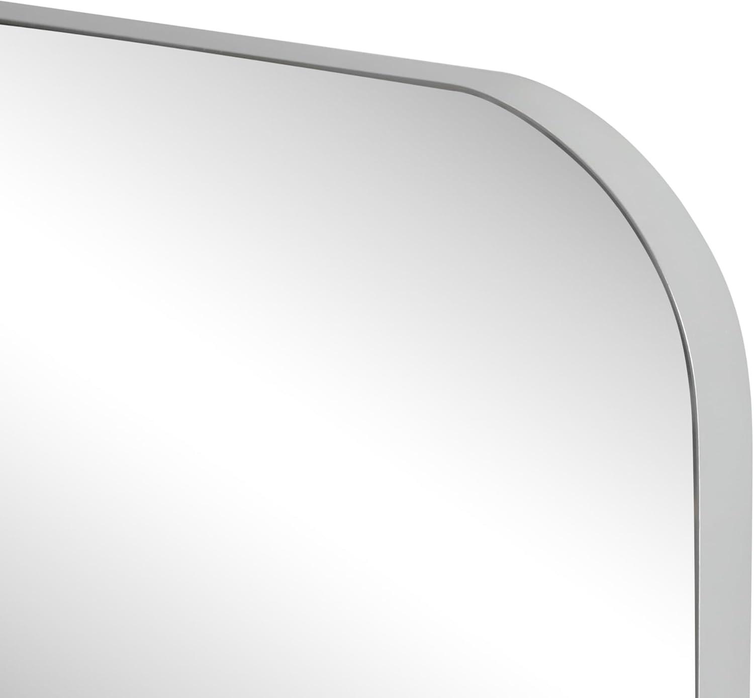 image:imageJONATHAN Y Aleria 24 in W x 36 in H Medium Rounded Rectangular Metal Framed Wall Mounted Mirror Nickel MIR217CNickel