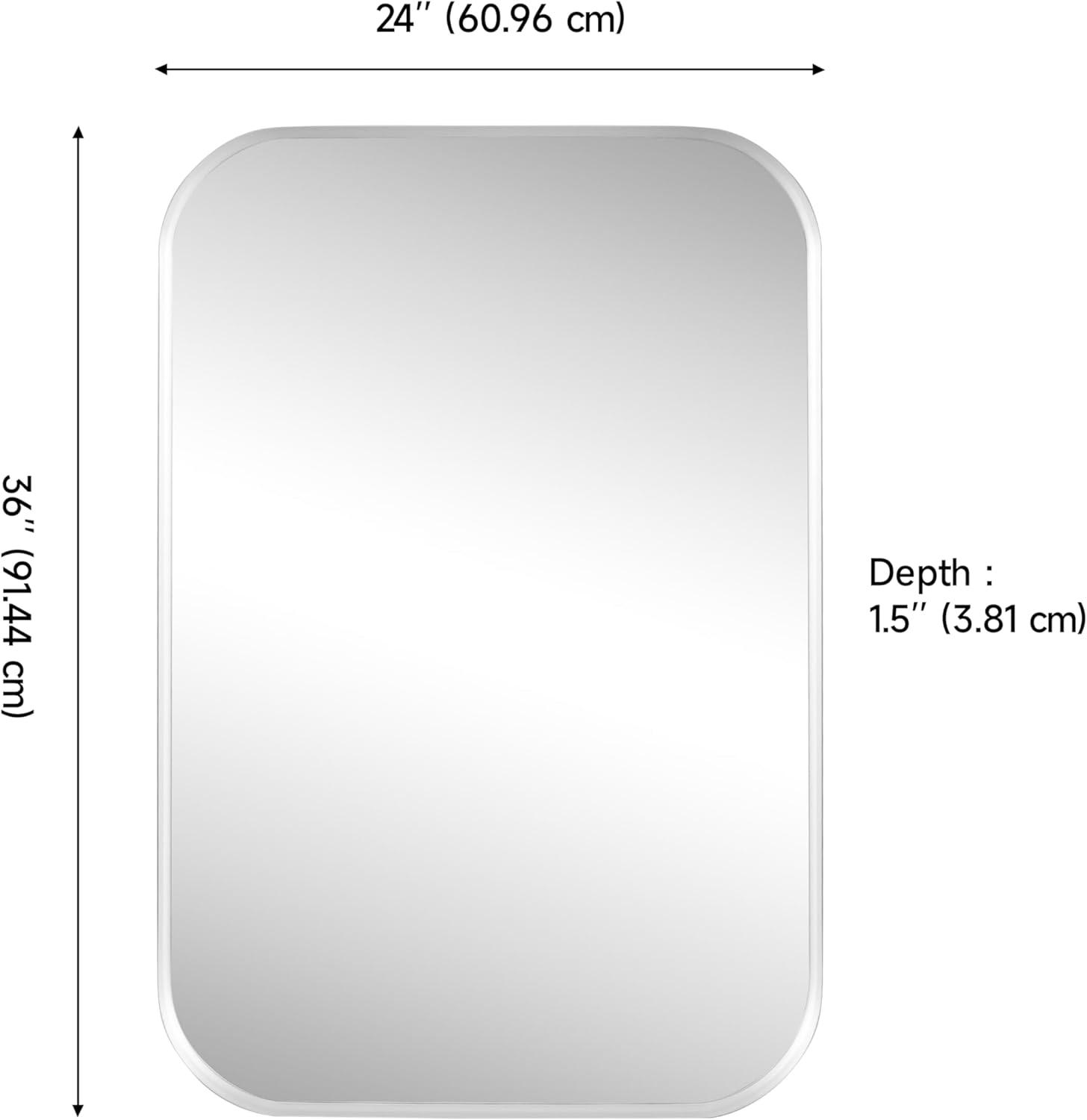 image:imageJONATHAN Y Aleria 24 in W x 36 in H Medium Rounded Rectangular Metal Framed Wall Mounted Mirror Nickel MIR217CNickel