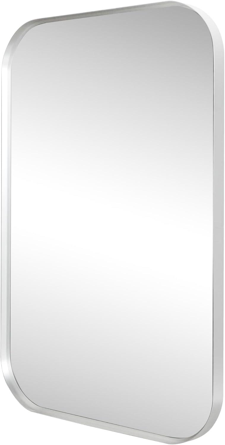 image:imageJONATHAN Y Aleria 24 in W x 36 in H Medium Rounded Rectangular Metal Framed Wall Mounted Mirror Nickel MIR217CNickel