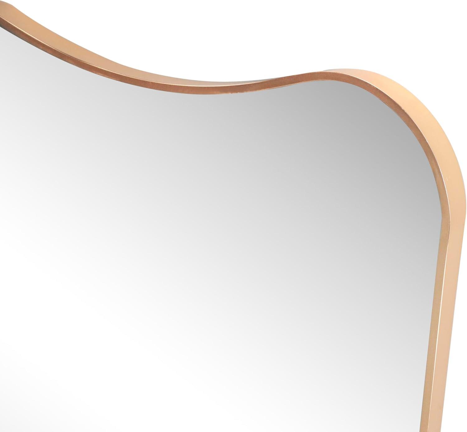 image:imageJONATHAN Y Alfie 24 in W x 36 in H Large Irregular Metal Framed Wall Mounted Mirror Gold MIR216A