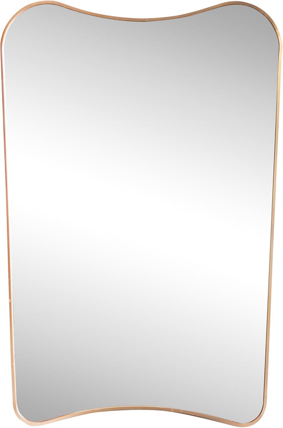 image:imageJONATHAN Y Alfie 24 in W x 36 in H Large Irregular Metal Framed Wall Mounted Mirror Gold MIR216A