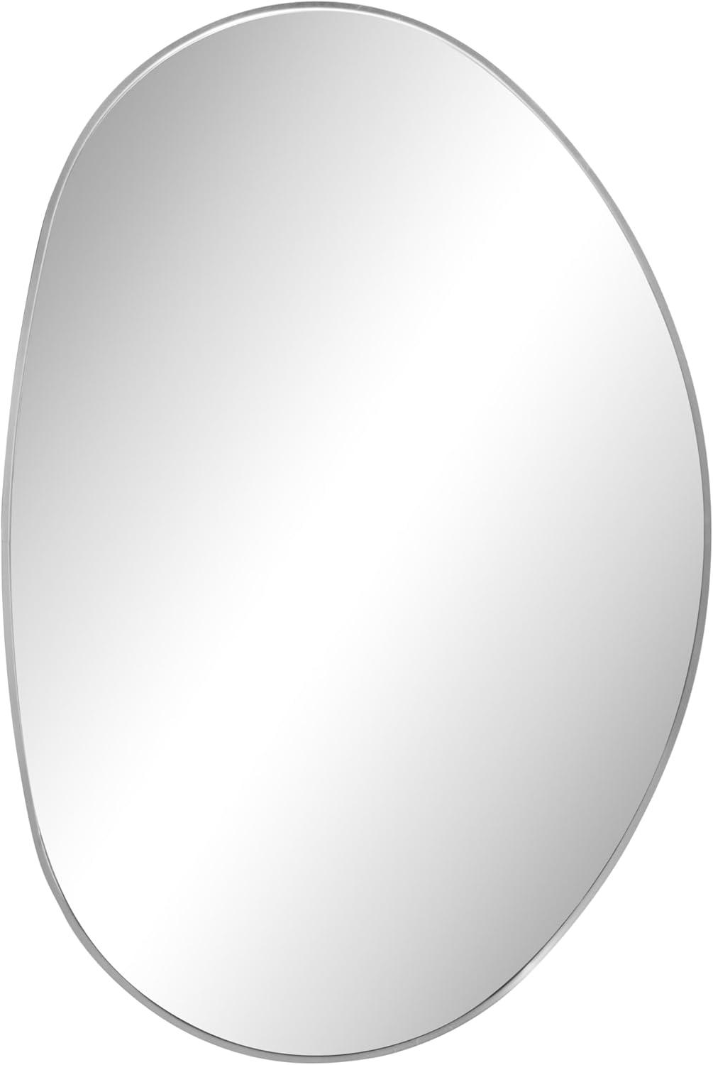 image:imageJONATHAN Y Aurelia 24 in W x 36 in H Medium Irregular Oval Metal Framed Wall Mounted Mirror Gold MIR213ANickel