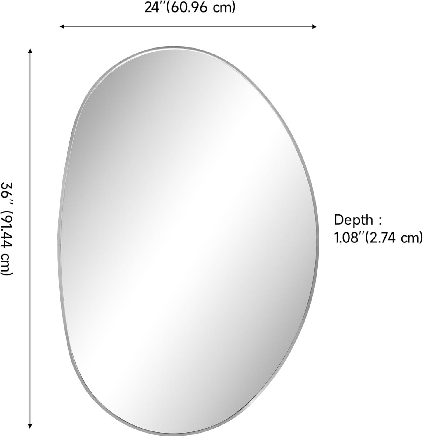 image:imageJONATHAN Y Aurelia 24 in W x 36 in H Medium Irregular Oval Metal Framed Wall Mounted Mirror Gold MIR213ANickel