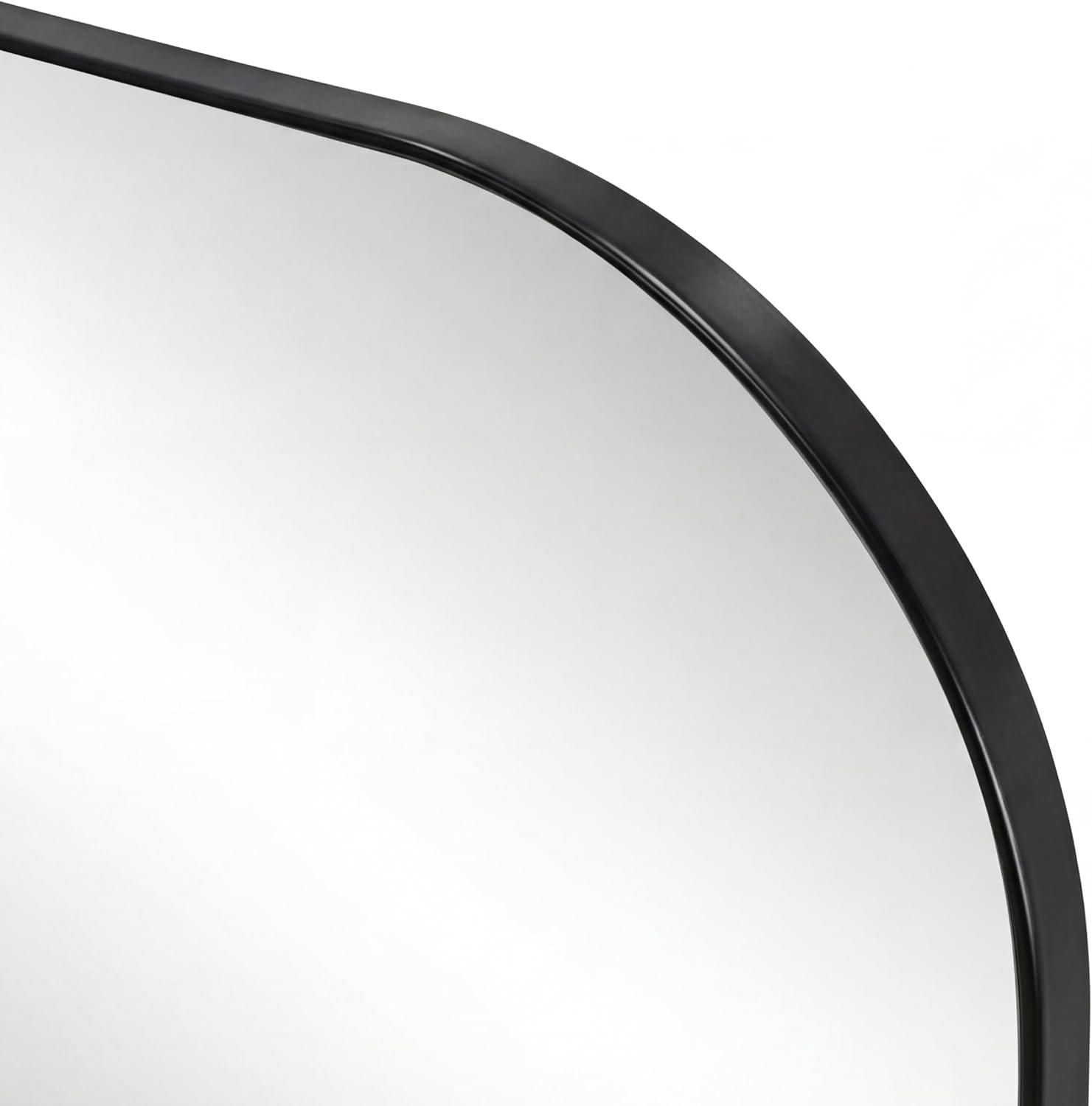 image:imageJONATHAN Y Aveline 38 in W x 32 in H Large Top Arched Rectangular Metal Framed Wall Mounted Mirror Gold MIR210CBlack