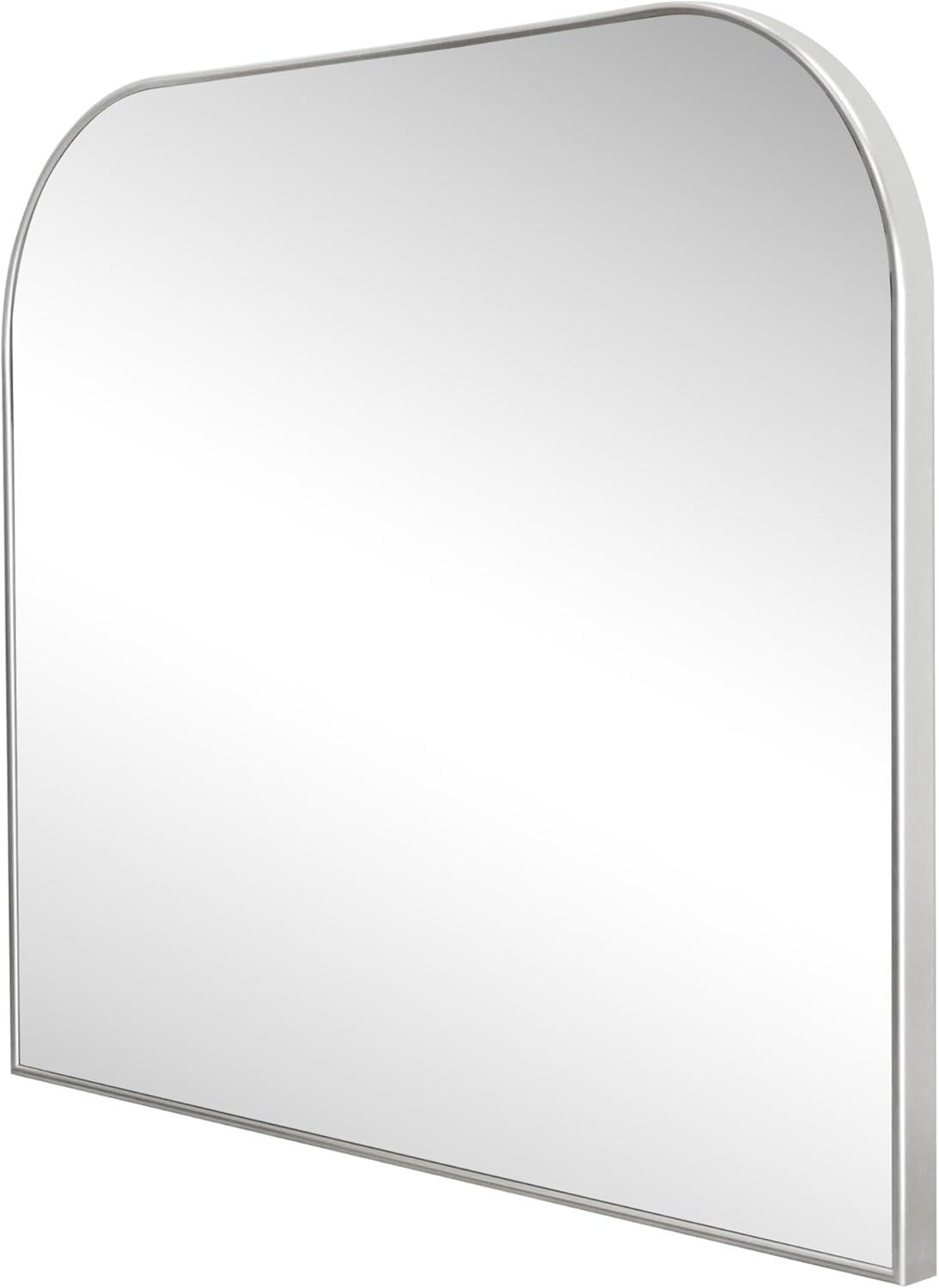 image:imageJONATHAN Y Aveline 38 in W x 32 in H Large Top Arched Rectangular Metal Framed Wall Mounted Mirror Gold MIR210CNickel