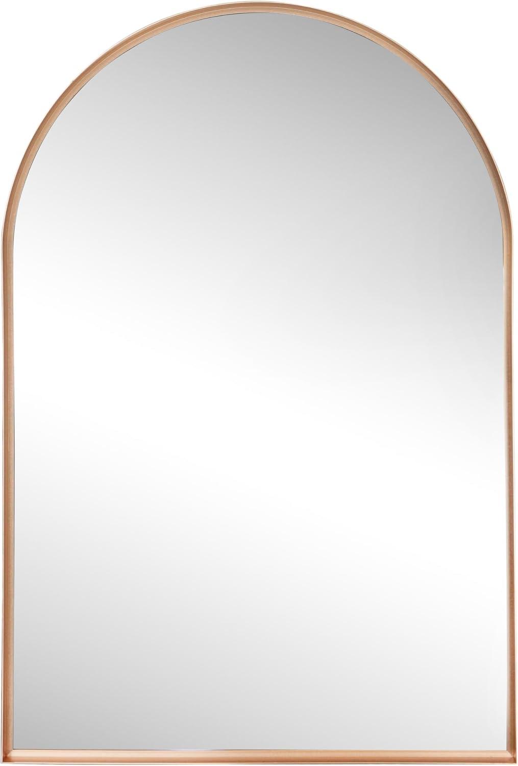 image:imageJONATHAN Y Elodie 26 in W x 38 in H Medium Arched Metal Framed Wall Mounted Mirror Gold MIR208C