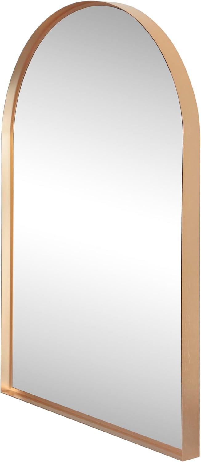 image:imageJONATHAN Y Elodie 26 in W x 38 in H Medium Arched Metal Framed Wall Mounted Mirror Gold MIR208C
