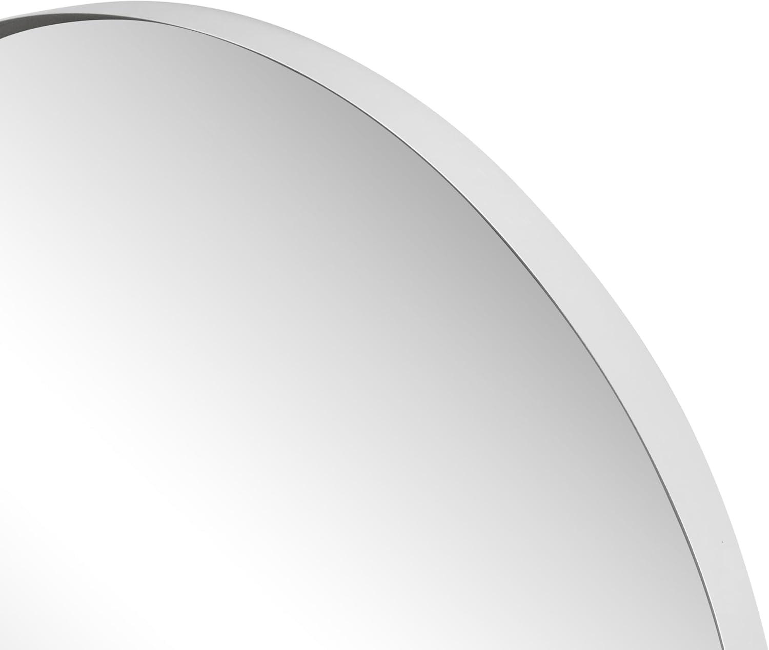 image:imageJONATHAN Y Elodie 28 in W x 40 in H Large Arched Metal Framed Wall Mounted Mirror Nickel MIR209B