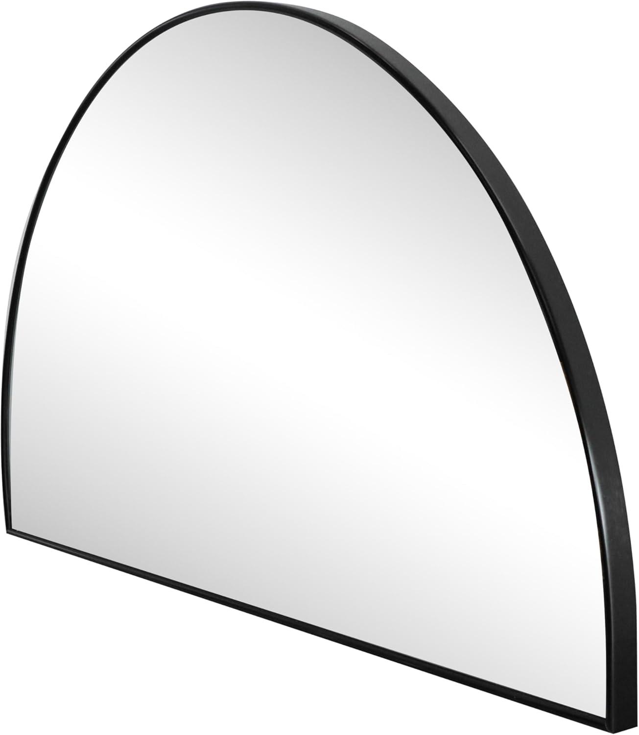 image:imageJONATHAN Y Solstice 42 in W x 23 in H Large Half Circle Metal Framed Wall Mounted Mirror Black MIR211ABlack