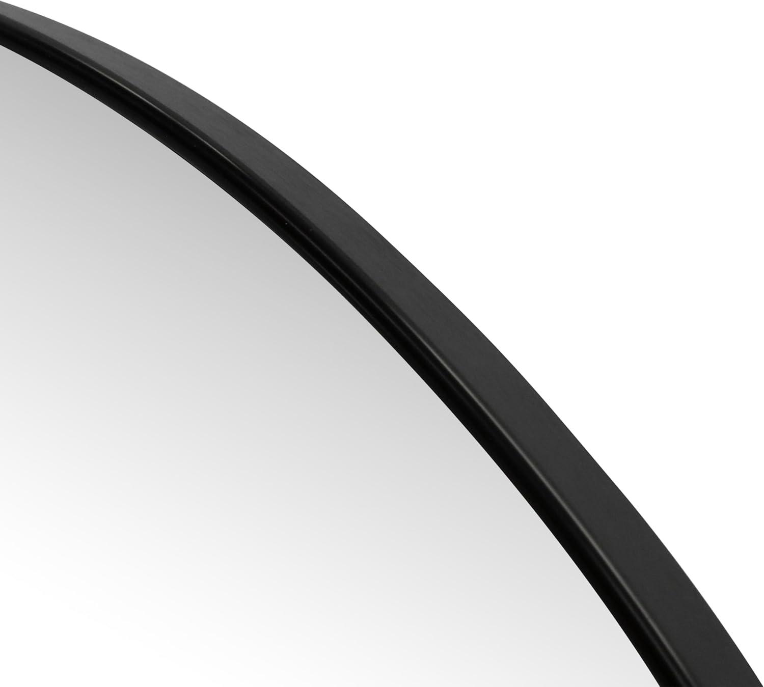 image:imageJONATHAN Y Solstice 42 in W x 23 in H Large Half Circle Metal Framed Wall Mounted Mirror Black MIR211ABlack