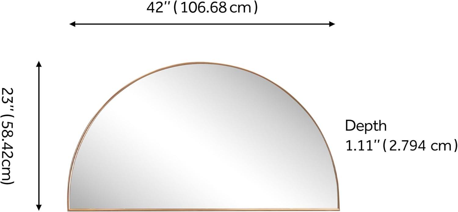 image:imageJONATHAN Y Solstice 42 in W x 23 in H Large Half Circle Metal Framed Wall Mounted Mirror Black MIR211AGold