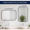 JONATHAN Y Aleria 24 in. W x 36 in. H Medium Rounded Rectangular Metal Framed Wall Mounted Mirror, Nickel (MIR217C)(Black)