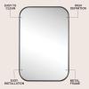 JONATHAN Y Aleria 24 in. W x 36 in. H Medium Rounded Rectangular Metal Framed Wall Mounted Mirror, Nickel (MIR217C)(Black)