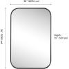 JONATHAN Y Aleria 24 in. W x 36 in. H Medium Rounded Rectangular Metal Framed Wall Mounted Mirror, Nickel (MIR217C)(Black)