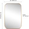 JONATHAN Y Aleria 24 in. W x 36 in. H Medium Rounded Rectangular Metal Framed Wall Mounted Mirror, Nickel (MIR217C)(Gold)