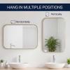 JONATHAN Y Aleria 24 in. W x 36 in. H Medium Rounded Rectangular Metal Framed Wall Mounted Mirror, Nickel (MIR217C)(Gold)