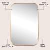 JONATHAN Y Aleria 24 in. W x 36 in. H Medium Rounded Rectangular Metal Framed Wall Mounted Mirror, Nickel (MIR217C)(Gold)