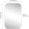 JONATHAN Y Aleria 24 in. W x 36 in. H Medium Rounded Rectangular Metal Framed Wall Mounted Mirror, Nickel (MIR217C)(Nickel)